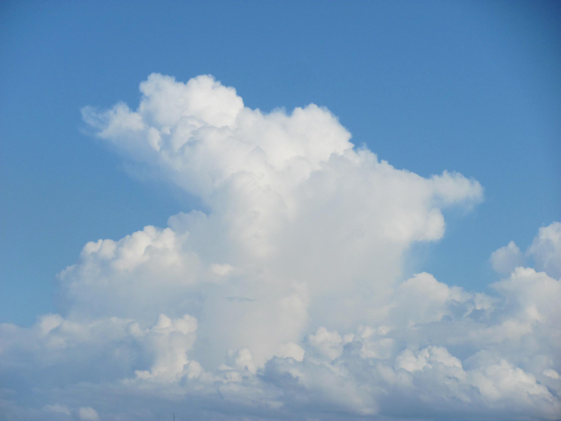 入道雲のアップの無料写真